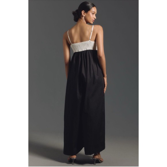 Anthropologie Hutch Jumpsuit Black Colorblock Bow Wedding Boho Preppy XS NWT - Picture 5 of 12